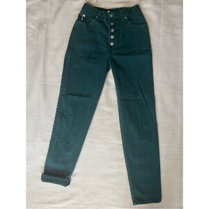 BONGO vintage forest green jeans size 7 made in the USA.